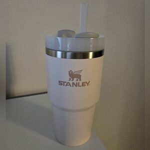 Stanley White Tumbler with Straw